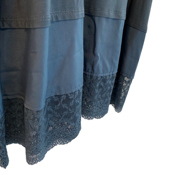 ❗️Final Price❗️LOGO LAYERS Knit Tank Top Lace Hem Tunic Length Plus Size 1X - Picture 3 of 10